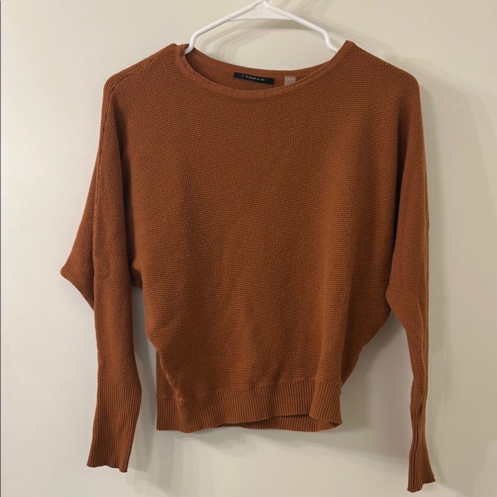 T Tahari Rusty Orange long sleeve top